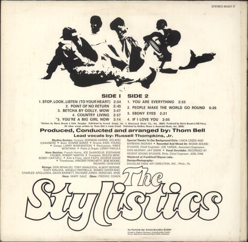 The Stylistics The Stylistics vinyl LP album (LP record) German ICSLPTH890542