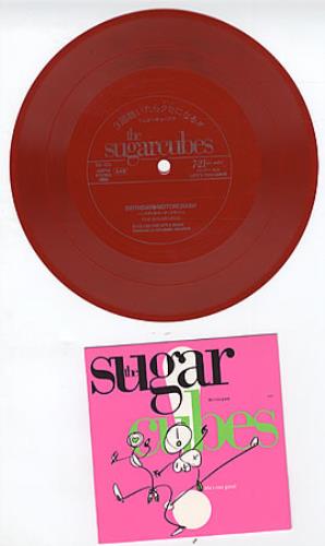 The Sugarcubes Birthday/Motorcrash - Red Flexi 7" vinyl single (7 inch record / 45) Japanese SUG07BI48830