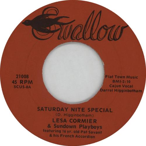 The Sundown Playboys Saturday Nite Special 7" vinyl single (7 inch record / 45) US TSP07SA644197