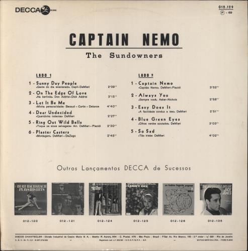 The Sundowners Captain Nemo vinyl LP album (LP record) Brazilian 38ULPCA859604