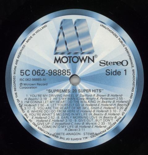 The Supremes 20 Super Hits vinyl LP album (LP record) Dutch SPMLPSU497990