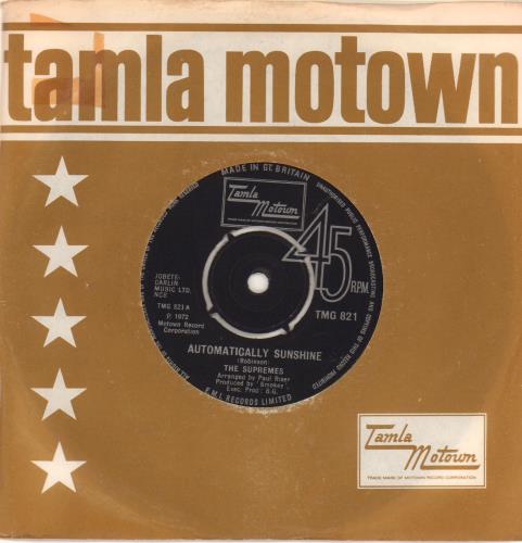 The Supremes Automatically Sunshine - 4prong 7" vinyl single (7 inch record / 45) UK SPM07AU581485