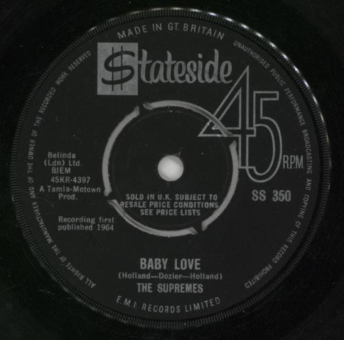 The Supremes Baby Love 7" vinyl single (7 inch record / 45) UK SPM07BA866264