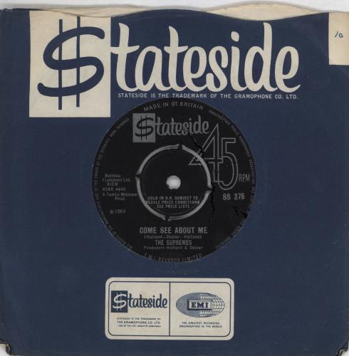 The Supremes Come See About Me 7" vinyl single (7 inch record / 45) UK SPM07CO414350