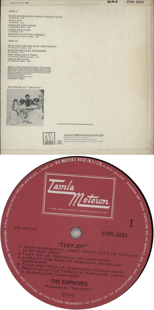 The Supremes Floy Joy vinyl LP album (LP record) New Zealand SPMLPFL616506