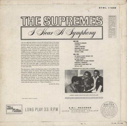 The Supremes I Hear A Symphony vinyl LP album (LP record) UK SPMLPIH685183