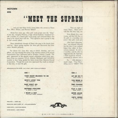 The Supremes Meet The Supremes vinyl LP album (LP record) Japanese SPMLPME873582