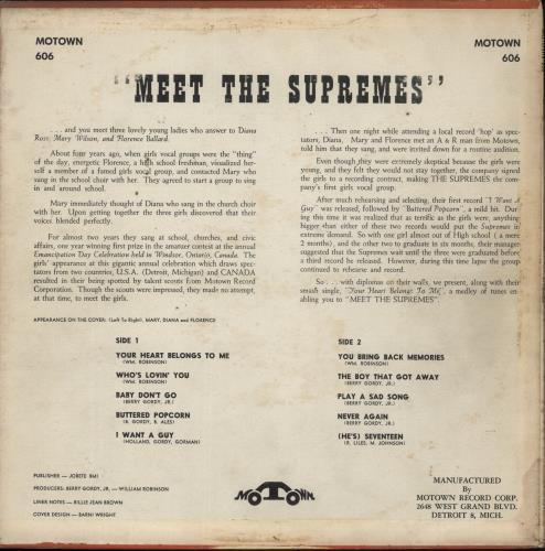 The Supremes Meet The Supremes vinyl LP album (LP record) US SPMLPME891646