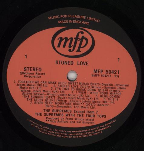 The Supremes Stoned Love vinyl LP album (LP record) UK SPMLPST523258