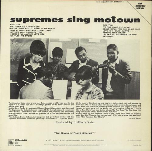 The Supremes The Supremes Sing Motown vinyl LP album (LP record) UK SPMLPTH833189