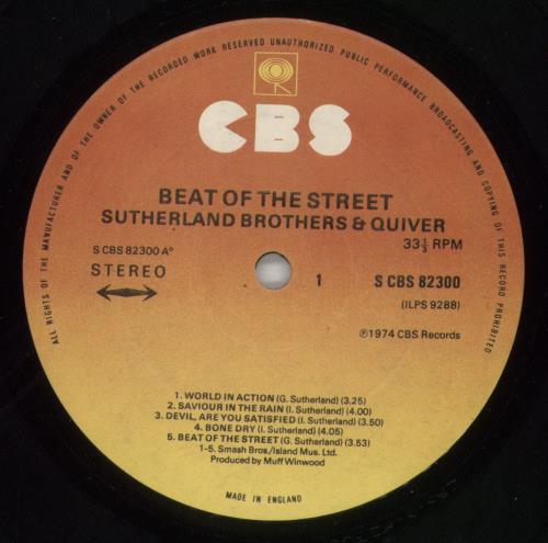The Sutherland Brothers & Quiver Beat Of The Street vinyl LP album (LP record) UK SBQLPBE302645