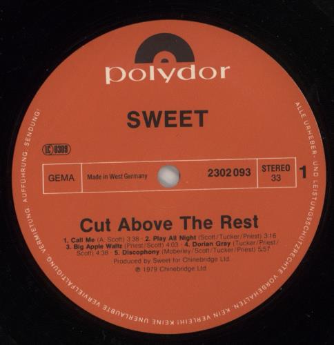 The Sweet Cut Above The Rest vinyl LP album (LP record) German SWTLPCU660775
