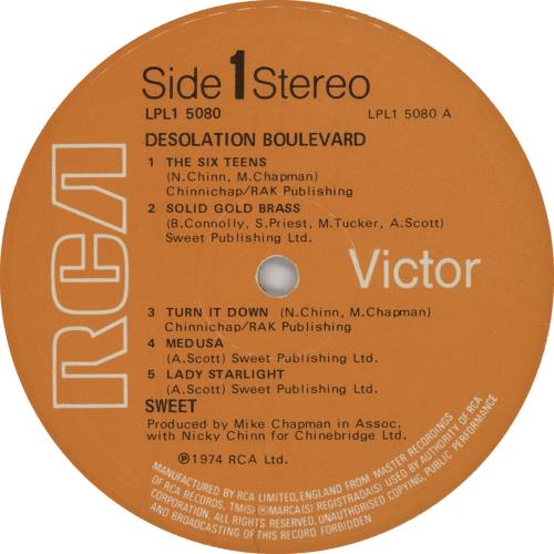 The Sweet Desolation Boulevard vinyl LP album (LP record) UK SWTLPDE657966