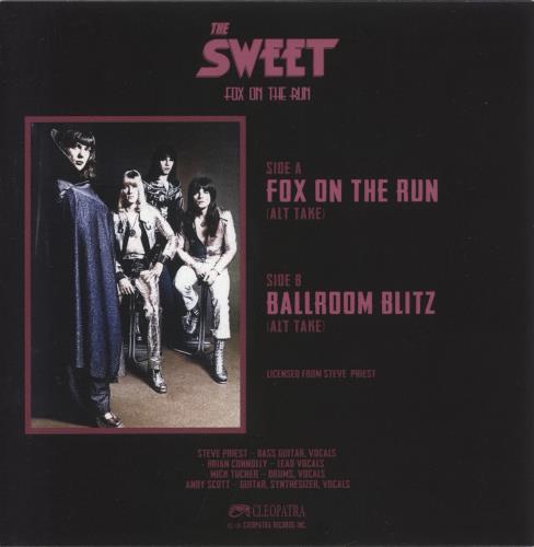 The Sweet Fox On The Run - Solid 7" vinyl single (7 inch record / 45) US SWT07FO866083