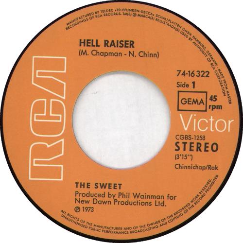 The Sweet Hell Raiser + Sleeve 7" vinyl single (7 inch record / 45) German SWT07HE730237