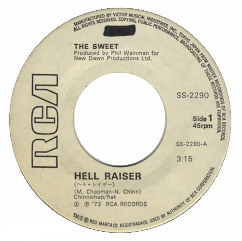 The Sweet Hell Raiser 7" vinyl single (7 inch record / 45) Japanese SWT07HE433659