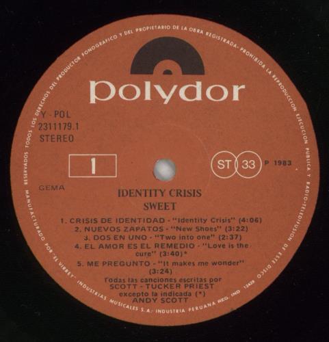 The Sweet Identity Crisis vinyl LP album (LP record) Peruvian SWTLPID874130
