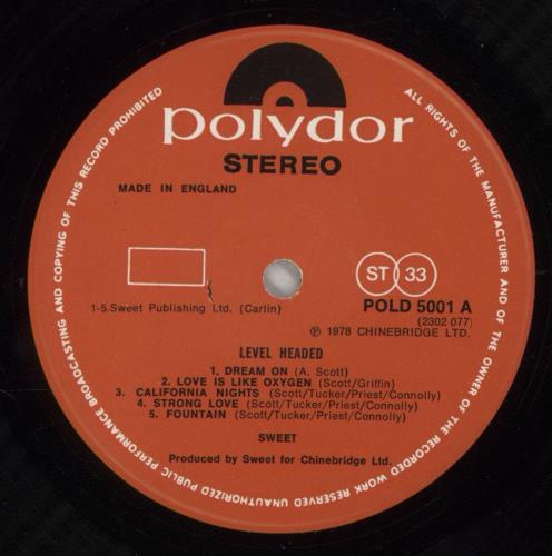 The Sweet Level Headed vinyl LP album (LP record) UK SWTLPLE175151