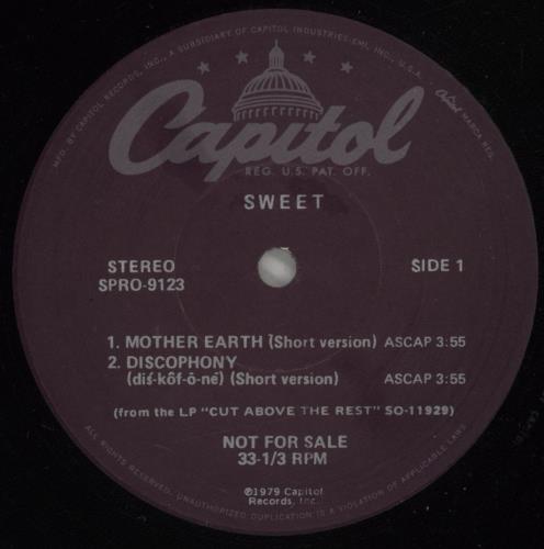 The Sweet Mother Earth 12" vinyl single (12 inch record / Maxi-single) US SWT12MO874132