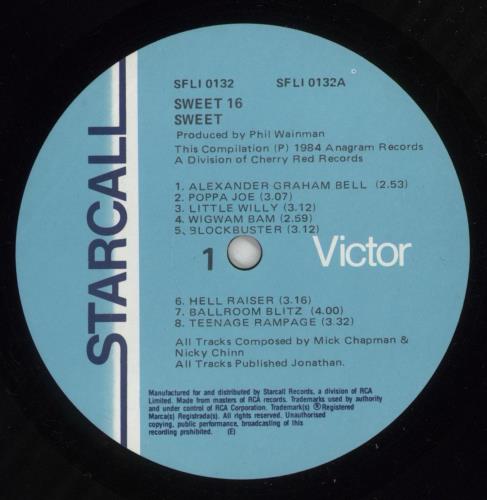 The Sweet Sweet 16 vinyl LP album (LP record) Australian SWTLPSW874222