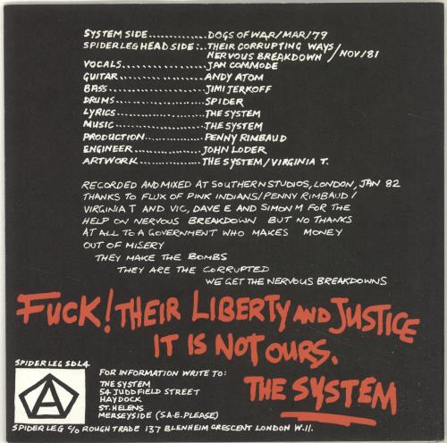 The System (Punk) The Warfare E.P. 7" vinyl single (7 inch record / 45) UK YS407TH692317