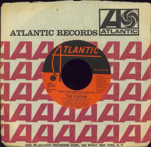 The System Don't Disturb This Groove 7" vinyl single (7 inch record / 45) Canadian TY907DO806230