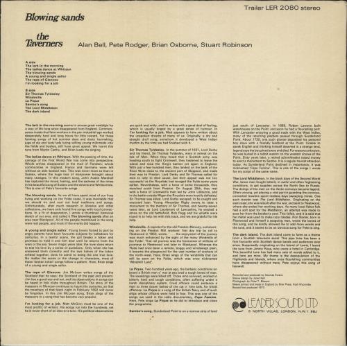 The Taverners Blowing Sands vinyl LP album (LP record) UK 084LPBL742259