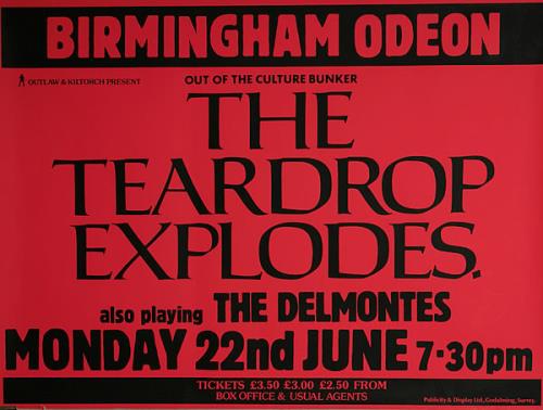 The Teardrop Explodes Birmingham Odeon - 22nd June poster UK TDPPOBI469648