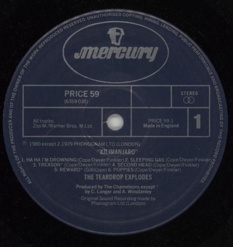 The Teardrop Explodes Kilimanjaro vinyl LP album (LP record) UK TDPLPKI523002