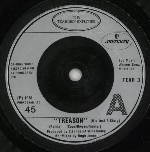 The Teardrop Explodes Treason (It's Just A Story) - Injection 7" vinyl single (7 inch record / 45) UK TDP07TR702288