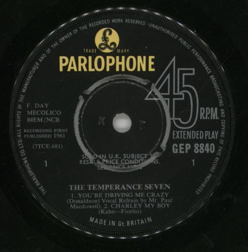 The Temperance Seven The Temperance Seven EP - 1st 7" vinyl single (7 inch record / 45) UK TT707TH366579