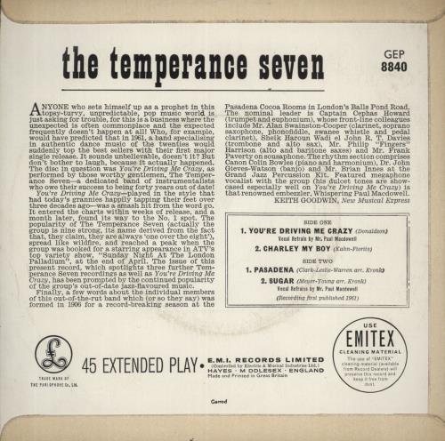 The Temperance Seven The Temperance Seven EP - 1st 7" vinyl single (7 inch record / 45) UK TT707TH366579
