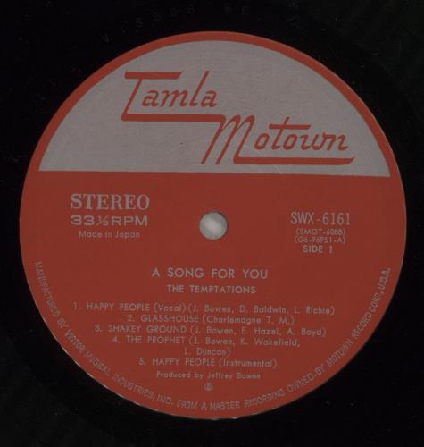 The Temptations A Song For You + Obi vinyl LP album (LP record) Japanese TEMLPAS880771