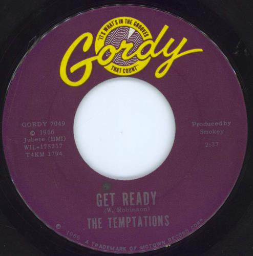 The Temptations Get Ready - Wide centre 7" vinyl single (7 inch record / 45) US TEM07GE809767