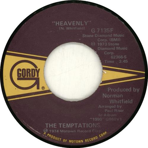 The Temptations Heavenly 7" vinyl single (7 inch record / 45) US TEM07HE702242
