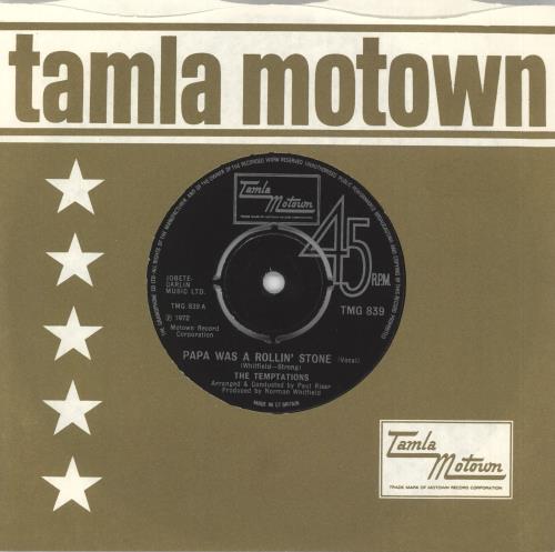 The Temptations Papa Was A Rollin' Stone 7" vinyl single (7 inch record / 45) UK TEM07PA348866