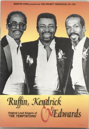 The Temptations Ruffin, Kendrick & Edwards tour programme UK TEMTRRU696241