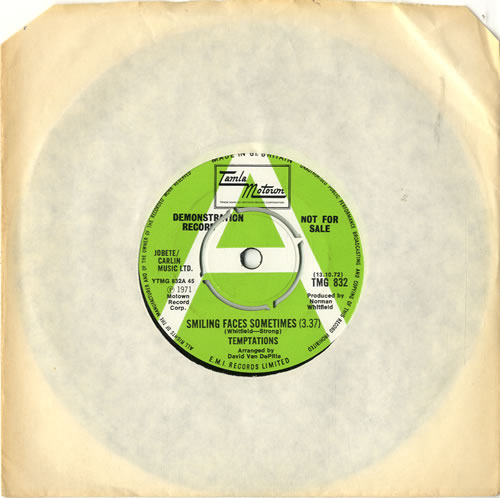 The Temptations Smiling Faces Sometimes - A Label 7" vinyl single (7 inch record / 45) UK TEM07SM602214