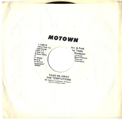 The Temptations Take Me Away 7" vinyl single (7 inch record / 45) US TEM07TA591910