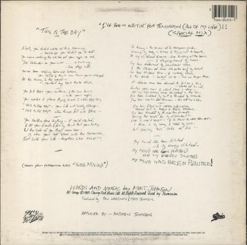 The The This Is The Day 12" vinyl single (12 inch record / Maxi-single) Canadian THE12TH202454