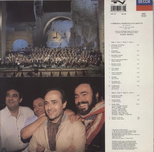 The Three Tenors In Concert vinyl LP album (LP record) UK T3TLPIN405807