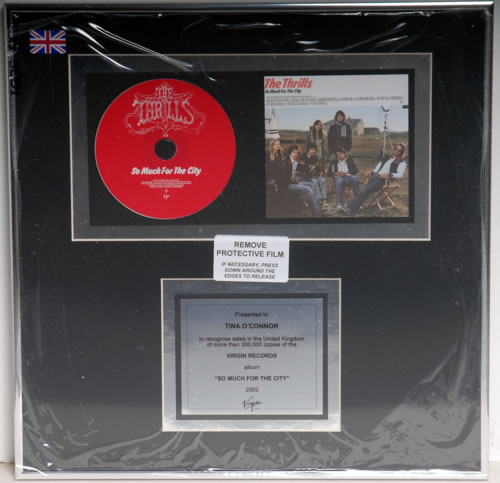 The Thrills So Much For The City in-house award disc UK RILAISO591463