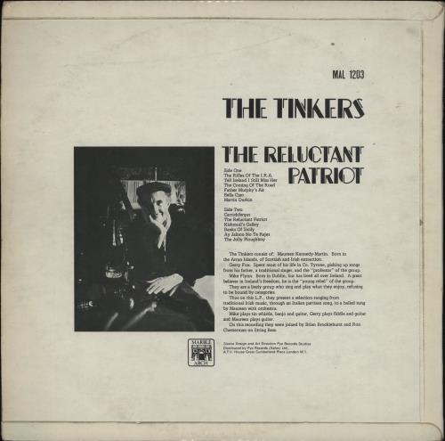 The Tinkers The Reluctant Patriot vinyl LP album (LP record) UK 21RLPTH762533
