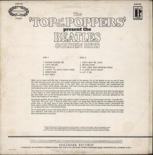 The Top Of The Poppers Sing And Play The Beatles Golden Hits vinyl LP album (LP record) UK 9N6LPSI869958