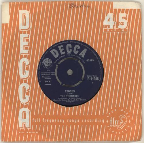 The Tornados Exodus 7" vinyl single (7 inch record / 45) UK TDO07EX704025