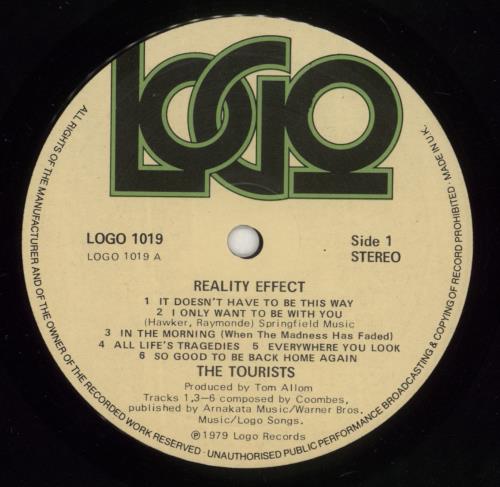 The Tourists Reality Effect - Song Hype-Stickered Sleeve vinyl LP album (LP record) UK TOULPRE676497