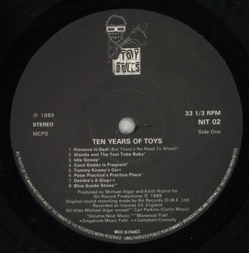 The Toy Dolls (70s) Ten Years Of Toys vinyl LP album (LP record) UK TYDLPTE866485