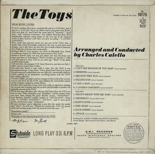 The Toys A Lover's Concerto vinyl LP album (LP record) UK T40LPAL575452