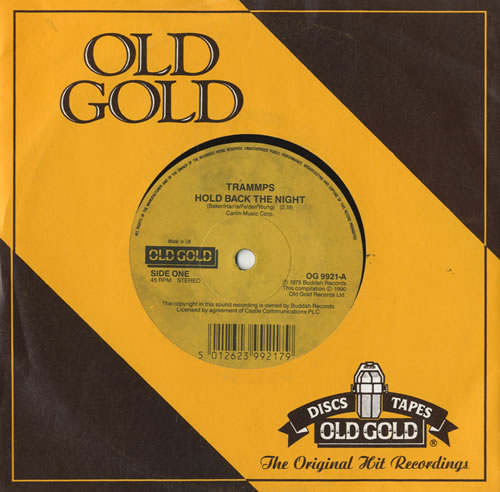 The Trammps Hold Back The Night 7" vinyl single (7 inch record / 45) UK PMM07HO521668