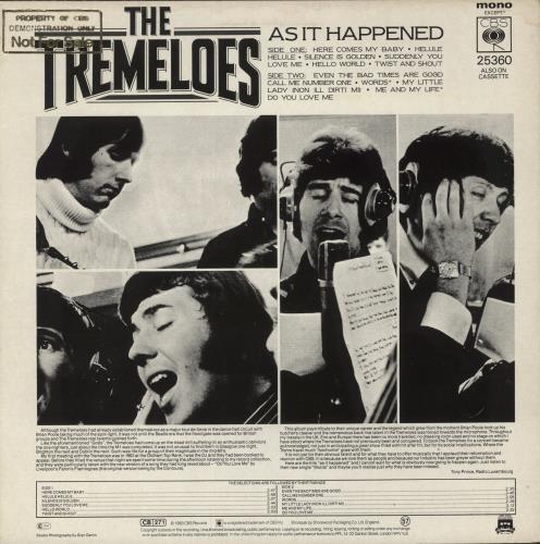 The Tremeloes As It Happened vinyl LP album (LP record) UK TRELPAS888155